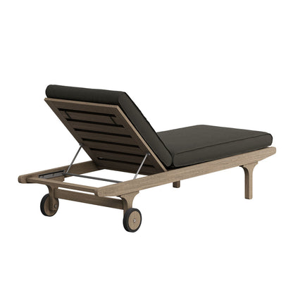 Saratoga Outdoor Teak Wood 3-Piece Chaise Lounge Furniture Set - Flint Gray