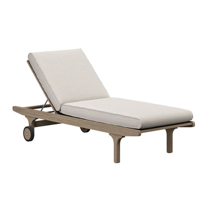 Saratoga Outdoor Teak Wood 3-Piece Chaise Lounge Furniture Set - Pebble