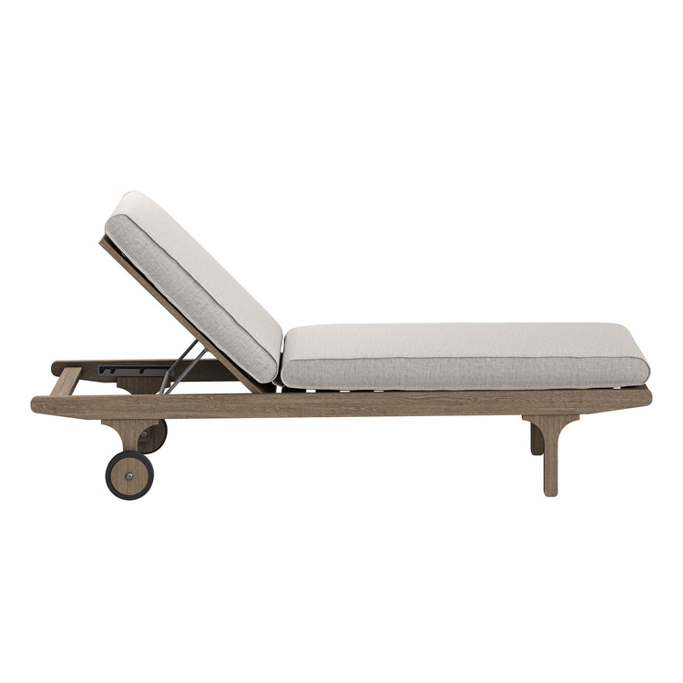 Saratoga Outdoor Teak Wood 3-Piece Chaise Lounge Furniture Set - Pebble