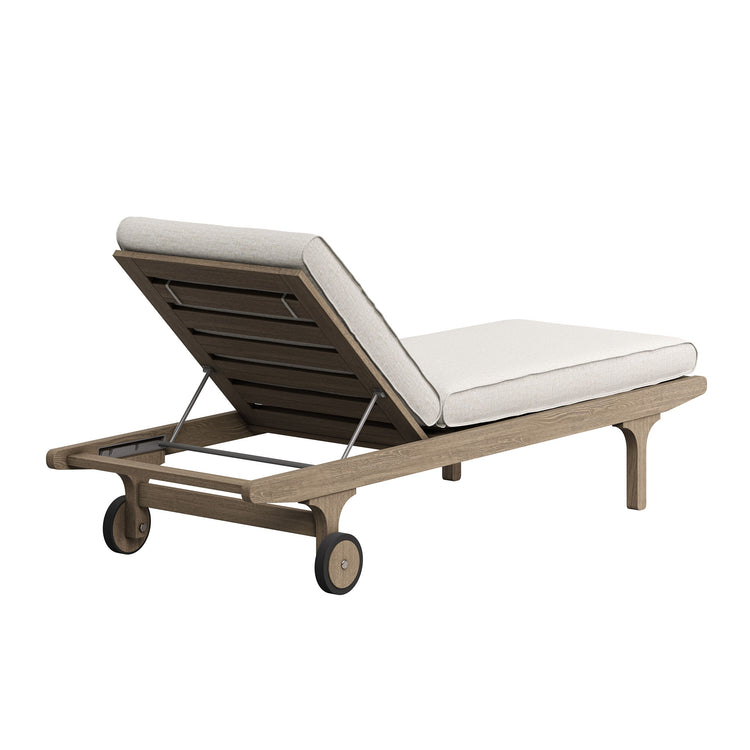 Saratoga Outdoor Teak Wood 3-Piece Chaise Lounge Furniture Set - Pebble