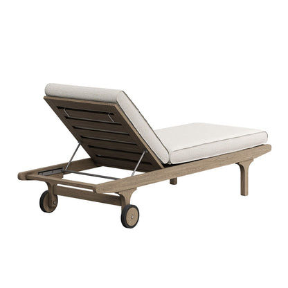 Saratoga Outdoor Teak Wood 3-Piece Chaise Lounge Furniture Set - Pebble