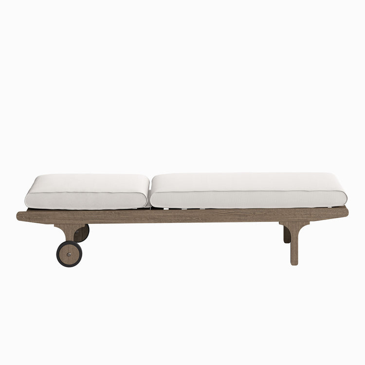 Saratoga Outdoor Teak Chaise Lounge Chair - Weathered Gray