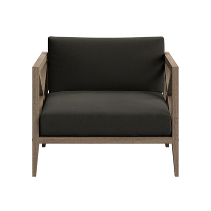 Northlake 3-Piece Outdoor Teak Wood Furniture Set with Armchair and Side Table - Flint Gray