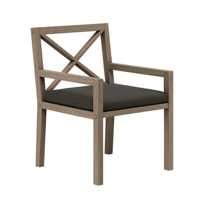Northlake Outdoor Teak Dining Armchair - Flint Gray