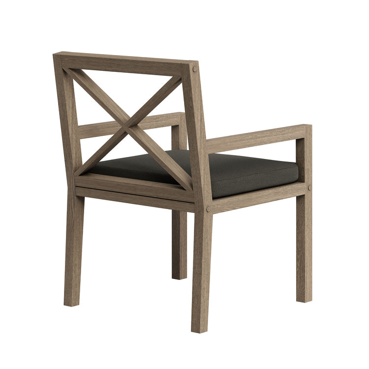 Northlake Outdoor Teak Dining Armchair - Flint Gray