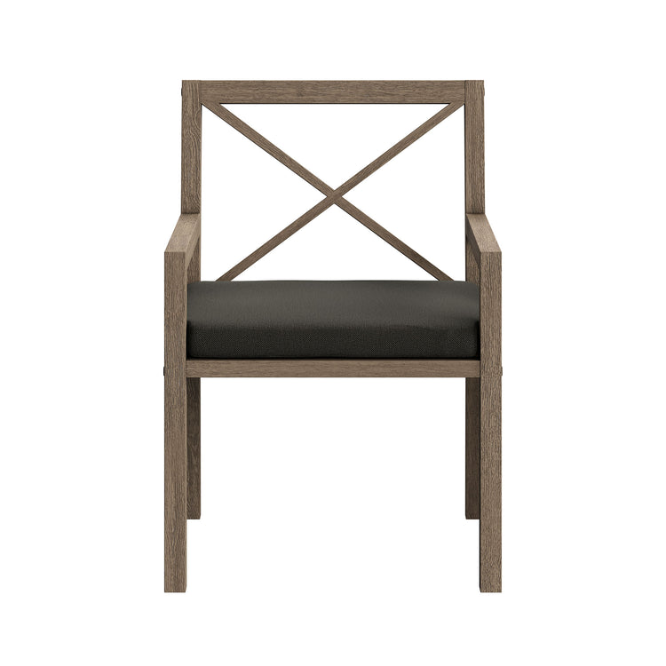 Northlake Outdoor Teak Dining Armchair - Flint Gray