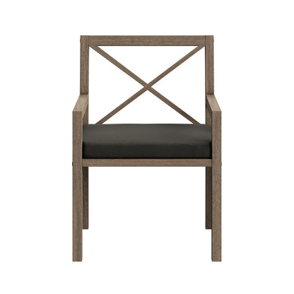Northlake Outdoor Teak Dining Armchair - Flint Gray