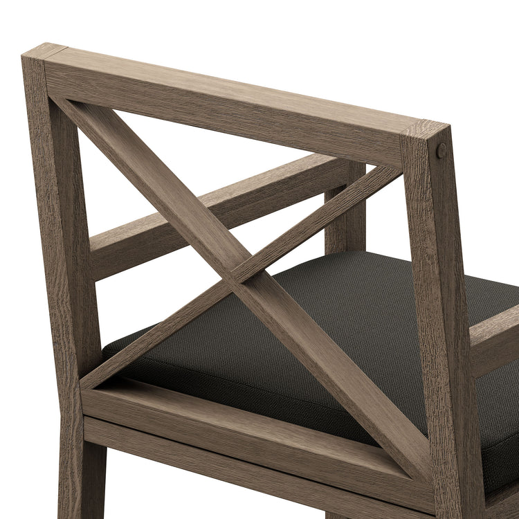 Northlake Outdoor Teak Dining Armchair - Flint Gray