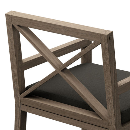 Northlake Outdoor Teak Dining Armchair - Flint Gray
