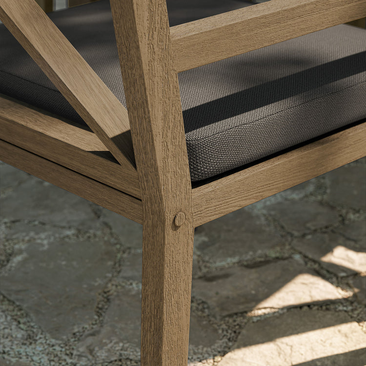 Northlake Outdoor Teak Dining Armchair - Flint Gray