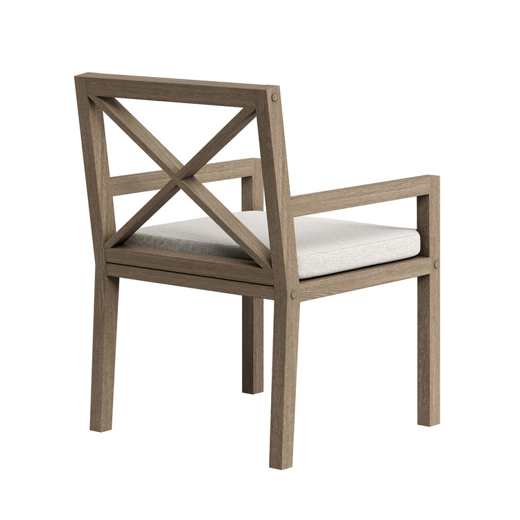 Northlake Outdoor Teak Dining Armchair - Pebble