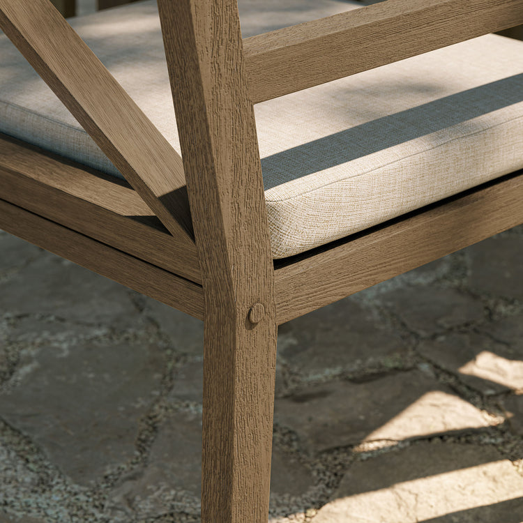 Northlake Outdoor Teak Dining Armchair - Pebble