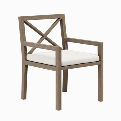Northlake Outdoor Teak Dining Armchair - Weathered Gray