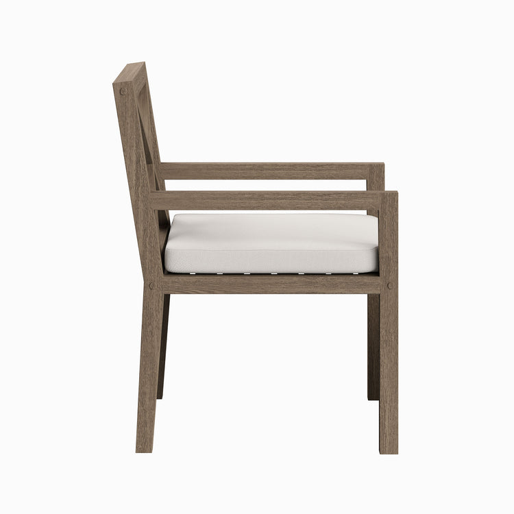 Northlake Outdoor Teak Dining Armchair - Weathered Gray