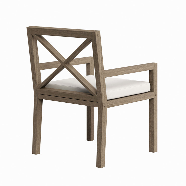 Northlake Outdoor Teak Dining Armchair - Weathered Gray