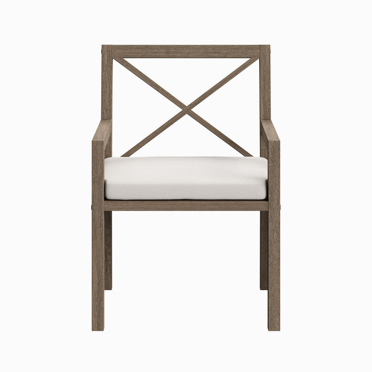 Northlake Outdoor Teak Dining Armchair - Weathered Gray