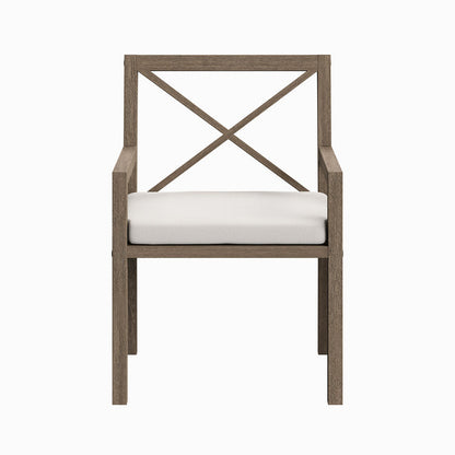 Northlake Outdoor Teak Dining Armchair - Weathered Gray