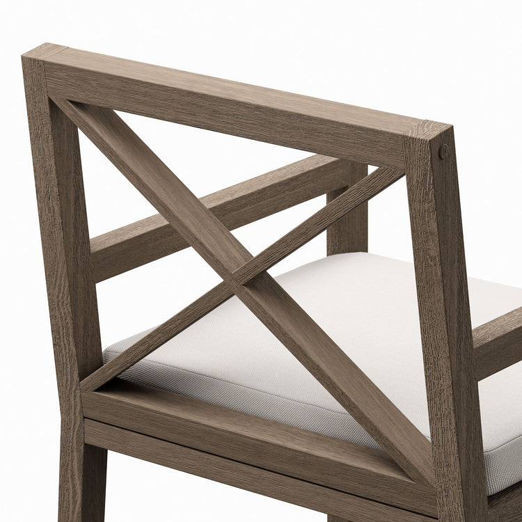 Northlake Outdoor Teak Dining Armchair - Weathered Gray