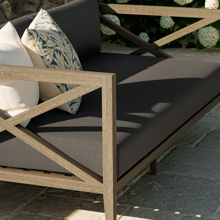 Northlake Outdoor Teak Loveseat - Flint Gray