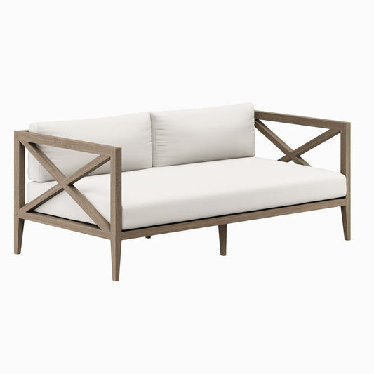 Northlake Outdoor Teak Loveseat - Weathered Gray
