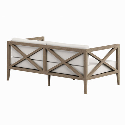 Northlake Outdoor Teak Loveseat - Weathered Gray