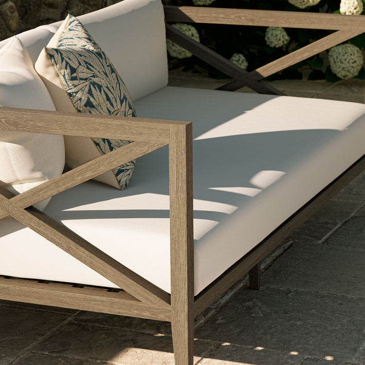 Northlake Outdoor Teak Loveseat - Weathered Gray