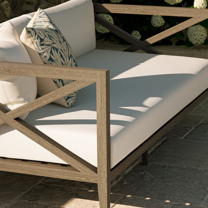 Northlake Outdoor Teak Loveseat - Weathered Gray