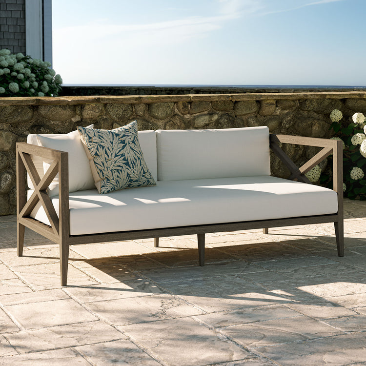 Northlake Outdoor Teak Loveseat - Weathered Gray