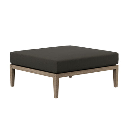 Northlake Outdoor Teak Wood Loveseat and Ottoman Set - Flint Gray