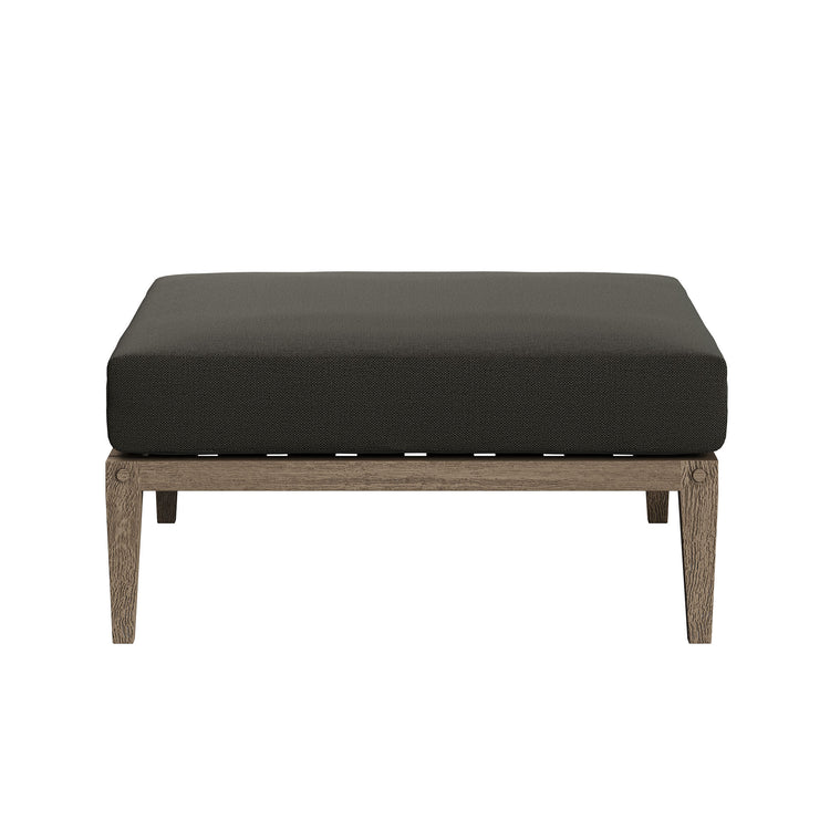 Northlake Outdoor Teak Wood Loveseat and Ottoman Set - Flint Gray
