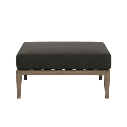 Northlake Outdoor Teak Wood Loveseat and Ottoman Set - Flint Gray