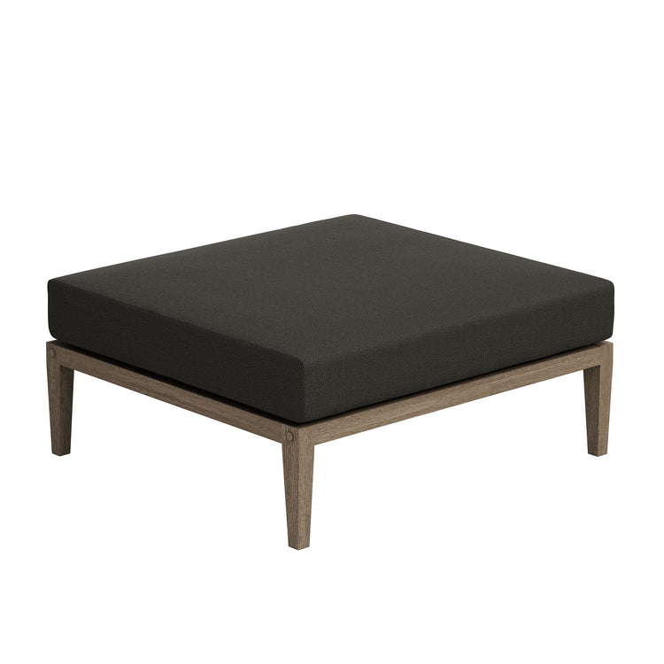 Northlake Outdoor Teak Wood Loveseat and Ottoman Set - Flint Gray