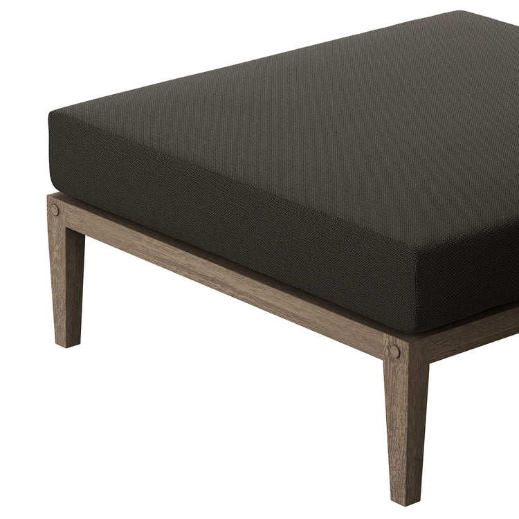 Northlake Outdoor Teak Ottoman - Flint Gray