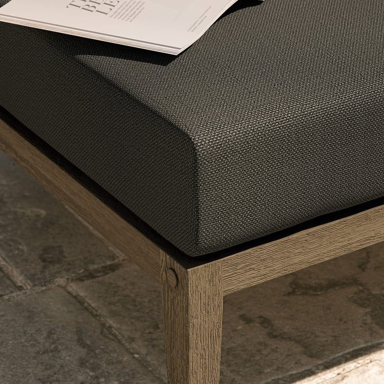 Northlake Outdoor Teak Ottoman - Flint Gray