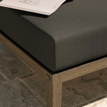 Northlake Outdoor Teak Ottoman - Flint Gray