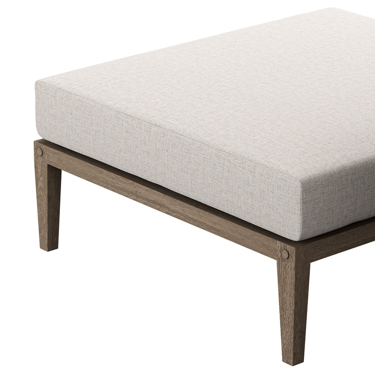 Northlake Outdoor Teak Ottoman - Pebble