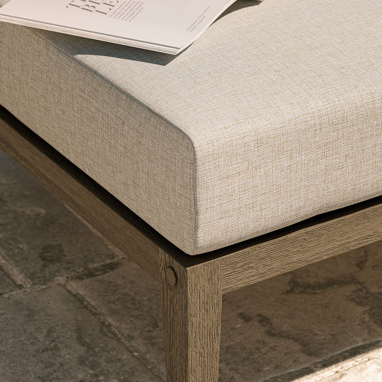Northlake Outdoor Teak Ottoman - Pebble