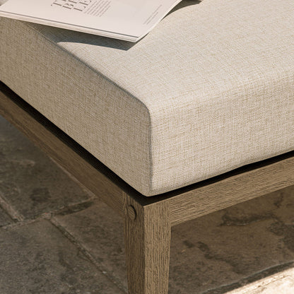 Northlake Outdoor Teak Ottoman - Pebble