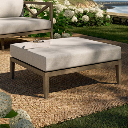 Northlake Outdoor Teak Ottoman - Pebble