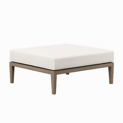 Northlake Outdoor Teak Ottoman - Weathered Gray