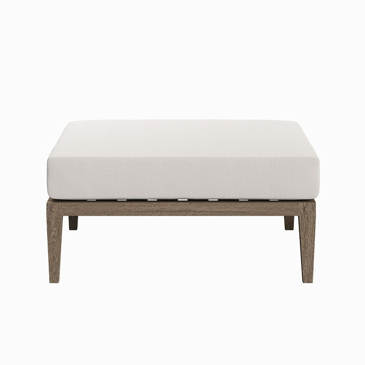 Northlake Outdoor Teak Ottoman - Weathered Gray
