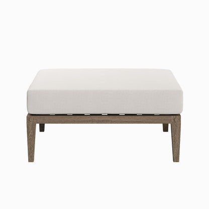 Northlake Outdoor Teak Ottoman - Weathered Gray