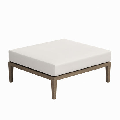 Northlake Outdoor Teak Ottoman - Weathered Gray
