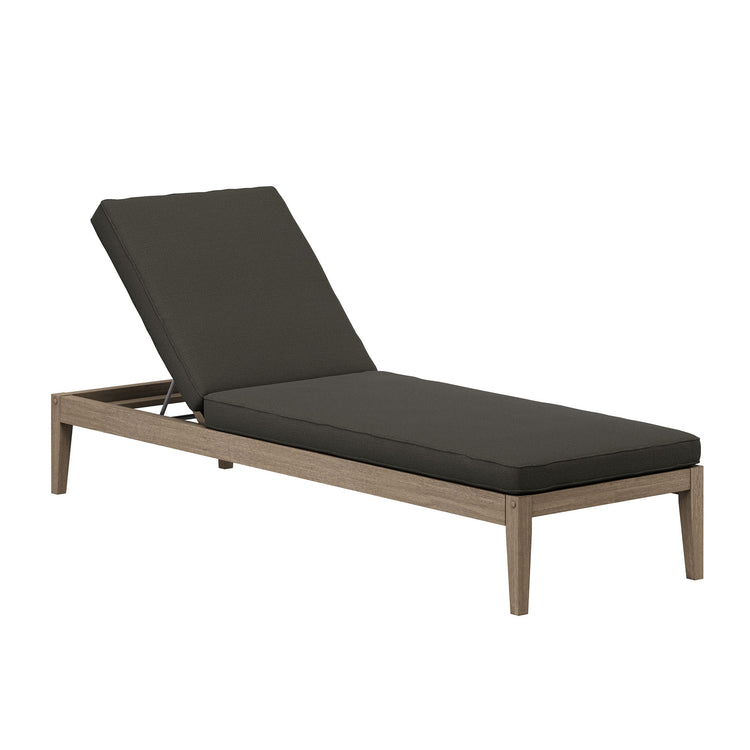 Northlake 3-Piece Outdoor Teak Wood Furniture Set with Chaise Lounges and Side Table - Flint Gray