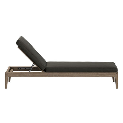 Northlake 3-Piece Outdoor Teak Wood Furniture Set with Chaise Lounges and Side Table - Flint Gray