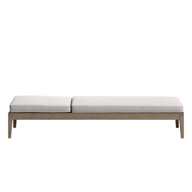 Northlake 3-Piece Outdoor Teak Wood Furniture Set with Chaise Lounges and Side Table - Pebble