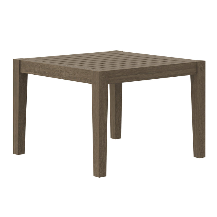 Northlake 3-Piece Outdoor Teak Wood Furniture Set with Chaise Lounges and Side Table - Flint Gray