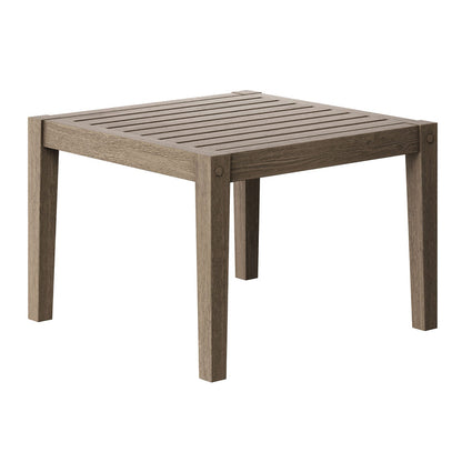 Northlake 3-Piece Outdoor Teak Wood Furniture Set with Armchair and Side Table - Flint Gray