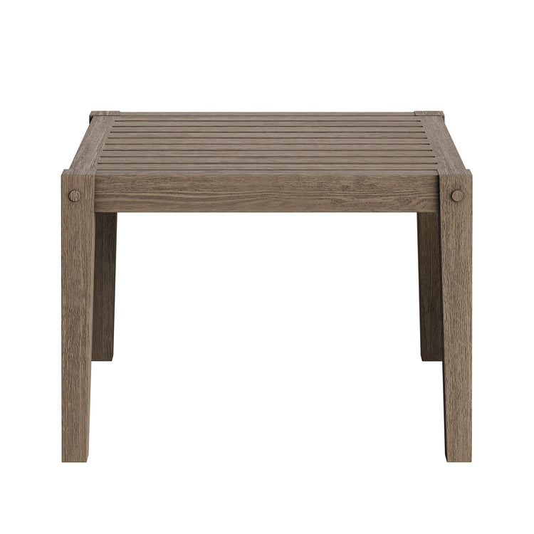 Northlake 3-Piece Outdoor Teak Wood Furniture Set with Armchair and Side Table - Flint Gray