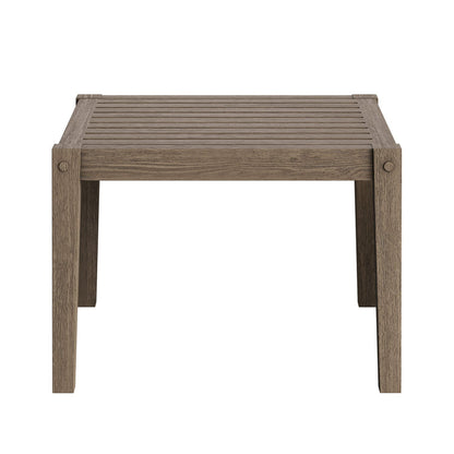 Northlake 3-Piece Outdoor Teak Wood Furniture Set with Armchair and Side Table - Flint Gray
